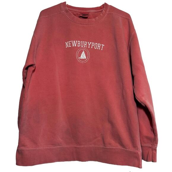 Comfort Colors Newbury Port Sweatshirt Crew Neck Cotton Pullover Red Large - Picture 1 of 5